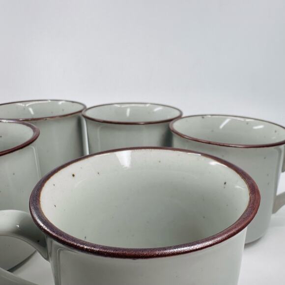 VTG Stoneware Set Cream Speckled 6 Bakers 5 Mugs Vintage Serveware Bakeware 11Pc - Picture 4 of 15